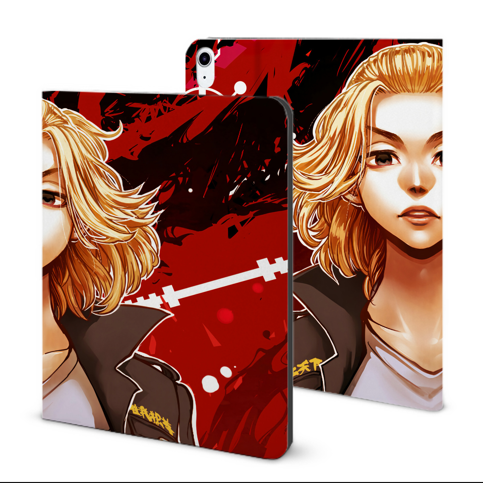 （画像用） 東京リベンジャーズ Tokyo Revengers IPad ケース ブック型 PUレザー TPU 耐衝撃 軽量 薄型 ペン収納なし 全面保護 IPad 各モデル対応